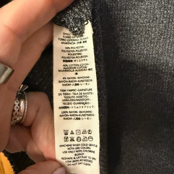 We The Free Charcoal Top with Multicolor Patterned Sleeves - Picture 5 of 5